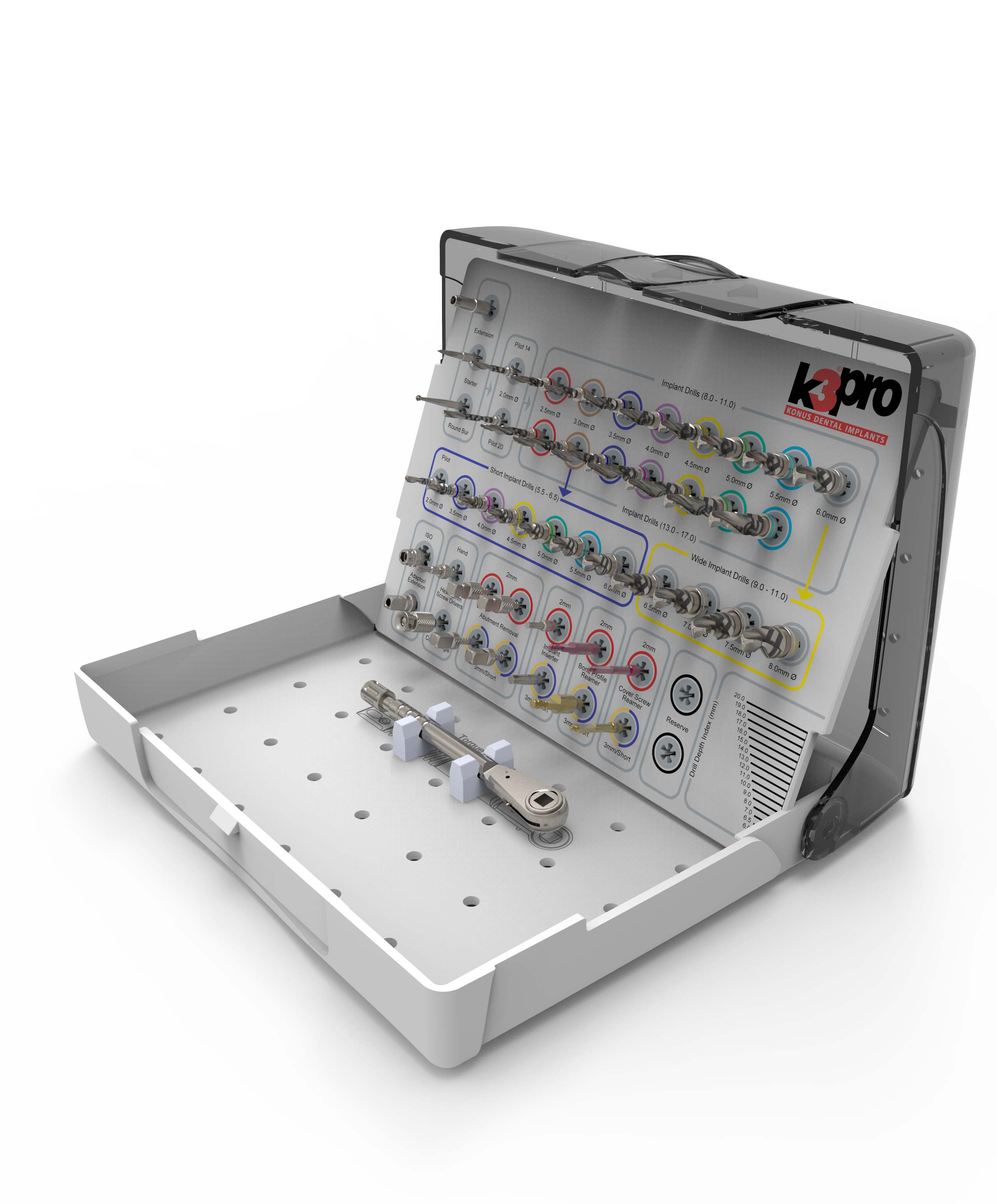 SK10_K3PRO_S - K3Pro Core Kit Surgical Tray, equipped, incl. Short