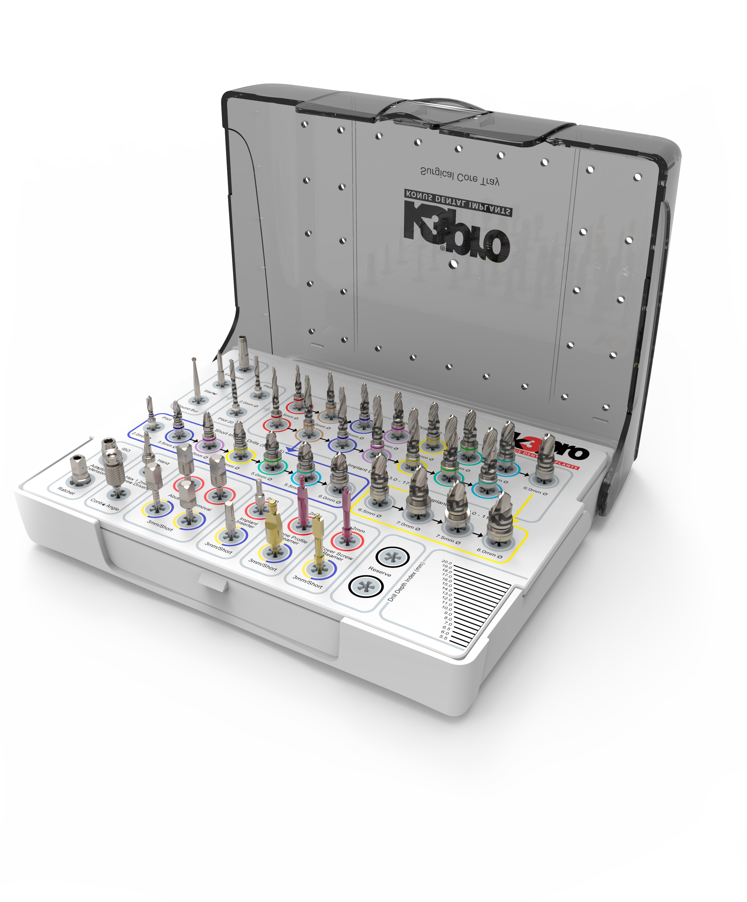 SK10_K3PRO_S - K3Pro Core Kit Chirurgisches Tray, bestückt, inkl. Short